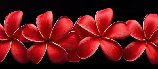 Get high quality photos of Red Plumeria also known as Champa flower featuring elegant five petaled blooms These images come with backgrounds patterns and a blank space for your own use