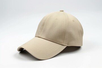 Casual Beige baseball cap. Wear head style. Generate Ai