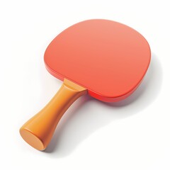 Ping Pong Paddle icon, 3D render, white background, generative AI