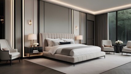 bedroom interior in luxury hotel