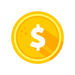 Dollar coin, saving - icon, vector illustration
