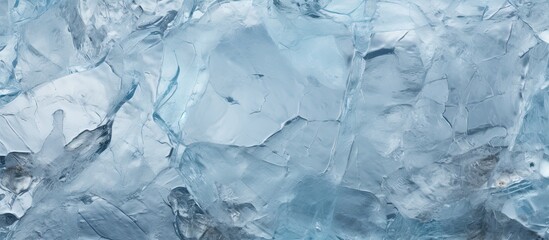Obraz premium Ice with a textured appearance formed by air bubbles and cracks serves as the background of the copy space image