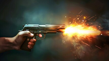 Illustration of hand holding a gun