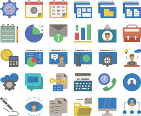 Office icon set vector illustration stock