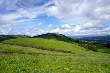 Grass Covered Ridge Lines and Hills
