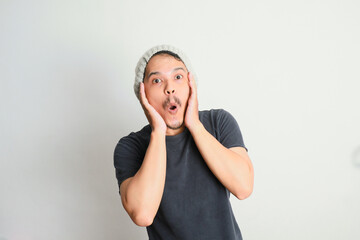 Wow, Omg. Portrait Of Surprised Asian Guy Opened Mouth In Amazement, Shocked Young Man Looking...