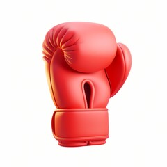 cute Boxing Glove icon, 3D render, white background, generative AI