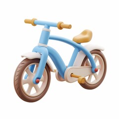 cute Bicycle icon, 3D render, white background, generative AI