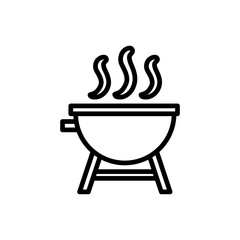 Barbecue line icon. Barbecue icon. Bbq icon isolated on white background. Transparent background, minimalist symbol. Vector images