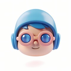 Fototapeta premium cute Swimmer icon, 3D render, white background, generative AI
