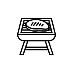 Barbecue line icon. Barbecue icon. Bbq icon isolated on white background. Transparent background, minimalist symbol. Vector images