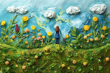 A vibrant blue and green eco Earth globe highlighting themes of environmental world protection, ecological conservation, and the message of "Save the Planet" in celebration of Earth Day