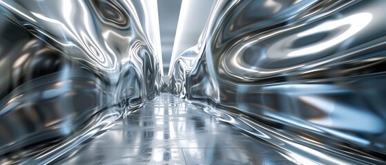 Abstract render of a futuristic sci-fi tunnel