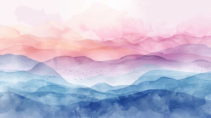 Abstract watercolor landscape background. Colorful texture backdrop.