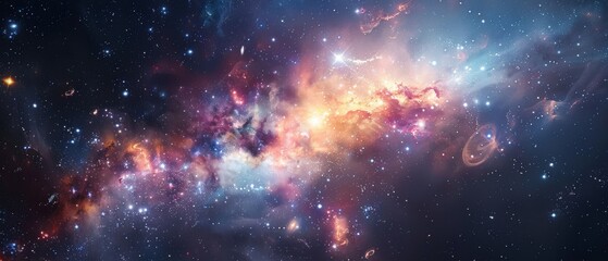 Amazing space background with stars and nebula.