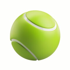 Cute Tennis ball icon, 3D render, white background, generative AI