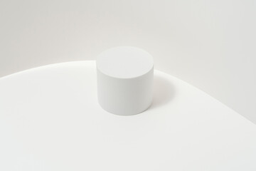 White empty geometric pedestal template