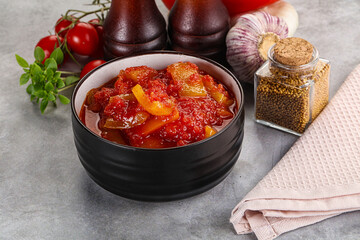 Hungarian lecho with bell pepper