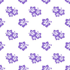 Beautiful seamless floral pattern, spring summer background with tropical flowers hibiscus,. Exotic wallpaper, Hawaiian style
