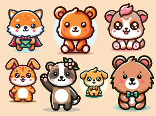 Animal stickers turtle colorful customized vector illustration art