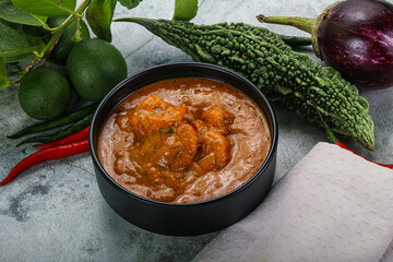 Indian cuisine - Masala with prawn