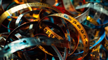 Fototapeta premium Abstract Background Of Measuring Tape