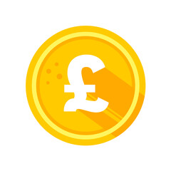 Pound coin, saving - icon, vector illustration