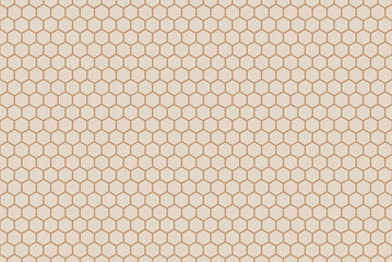Beige Honeycomb grid texture and geometric hive hexagonal honeycombs. Grid pattern. Hexagonal cell texture. Honeycomb on white background. Fashion geometric design.illustration.