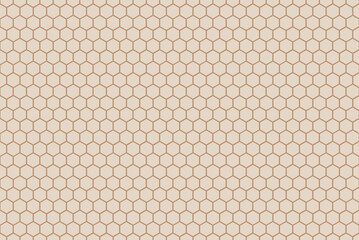 Beige Honeycomb grid texture and geometric hive hexagonal honeycombs. Grid pattern. Hexagonal cell texture. Honeycomb on white background. Fashion geometric design.illustration.