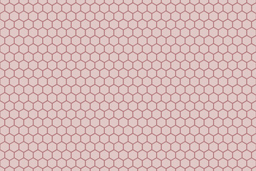 Beige Honeycomb grid texture and geometric hive hexagonal honeycombs. Grid pattern. Hexagonal cell texture. Honeycomb on white background. Fashion geometric design.illustration.