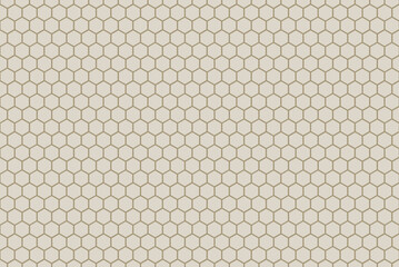 Beige Honeycomb grid texture and geometric hive hexagonal honeycombs. Grid pattern. Hexagonal cell texture. Honeycomb on white background. Fashion geometric design.illustration.