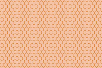 Beige Honeycomb grid texture and geometric hive hexagonal honeycombs. Grid pattern. Hexagonal cell texture. Honeycomb on white background. Fashion geometric design.illustration.