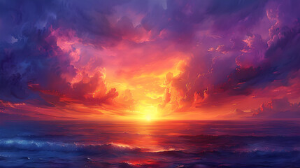 Dramatic Cloud Formations with Sunlight Streaming, Generative AI