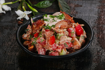 Doner in the plate with vegetables