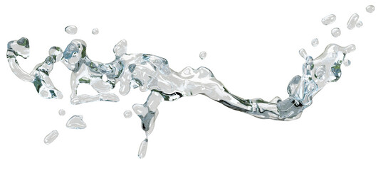 water splashes isolated on transparent background, PNG Format
