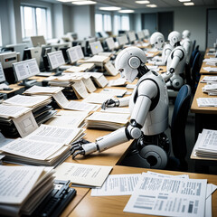 Robots sit and do the work instead of humans, making part-time work easier.