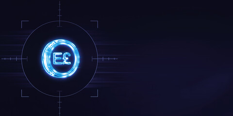 Neon sign Egypt country currency