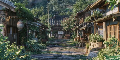 Obraz premium rural city photo of japan