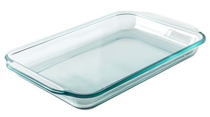 glass baking tray pan isolated on transparent background