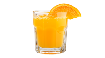 Glass of orange juice isolated on transparent background