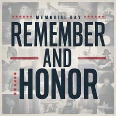 Memorial Day Remember and Honor: typography Banner, Poster, Social Media Post