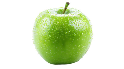Green juicy apple isolated on transparent background