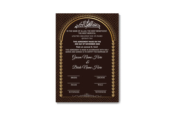Nikah Certificate Or Muslim Marriage Design Template