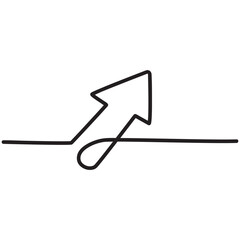 Arrow, line continuous drawing vector. Continuous outline of a Arrow