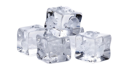 Ice cubes isolated on transparent background