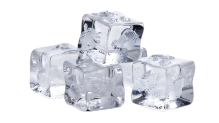 Ice cubes isolated on transparent background