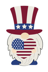 Vector illustration of patriotic gnomes celebrating 4th of July