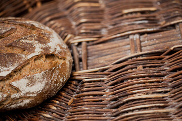 Bread close up in an old French bakery