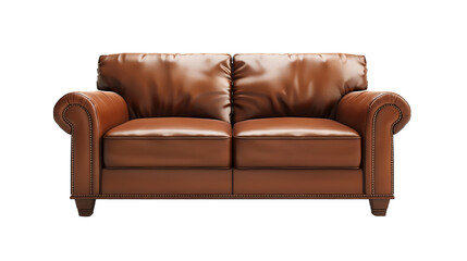 Fototapeta premium Leather sofa isolated on transparent background