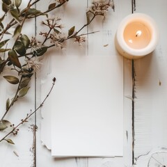 sheet of paper on a white rustic farmhouse table